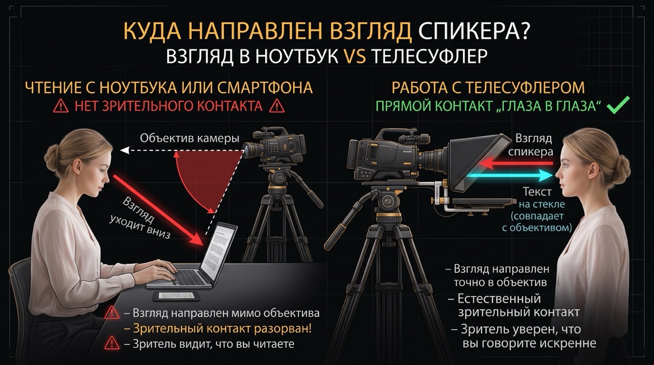 Съемка интервью с профессиональным телесуфлером для текста